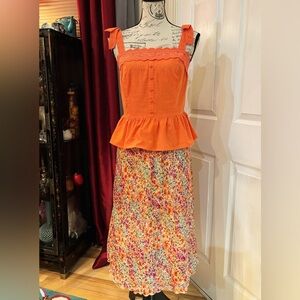 Y2K Notations Midi Floral Skirt